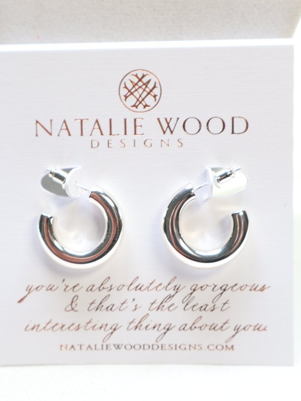 Natalie Wood Designs Silver Tone Just Dance Mini Hoop Earrings $38 New